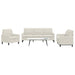 Set de canapele cu perne, 3 piese, crem, catifea - WALTI WALTI