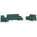 Set de canapele cu perne, 4 piese, verde închis, catifea - WALTI WALTI
