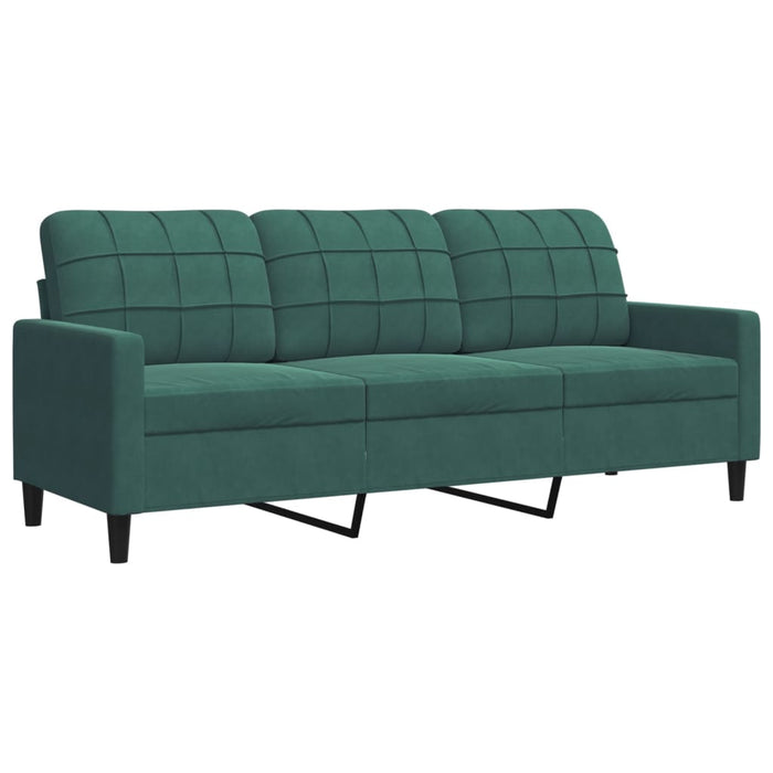 Set de canapele cu perne, 4 piese, verde închis, catifea - WALTI WALTI