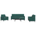 Set de canapele cu perne, 4 piese, verde închis, catifea - WALTI WALTI