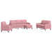 Set de canapele cu perne, 4 piese, roz, catifea - WALTI WALTI