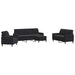 Set de canapele cu perne, 4 piese, negru, catifea - WALTI WALTI