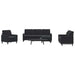 Set de canapele cu perne, 4 piese, negru, catifea - WALTI WALTI