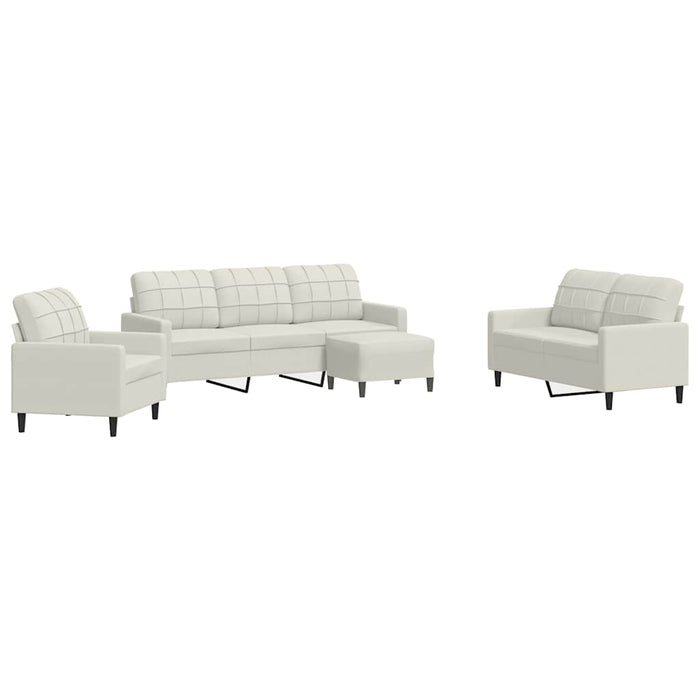 Set de canapele cu perne, 4 piese, crem, catifea - WALTI WALTI