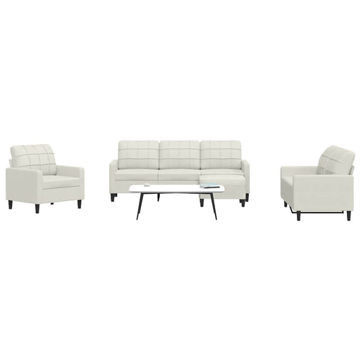Set de canapele cu perne, 4 piese, crem, catifea - WALTI WALTI