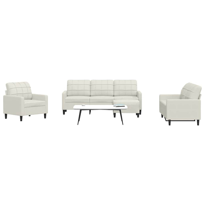 Set de canapele cu perne, 4 piese, crem, catifea - WALTI WALTI