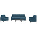 Set de canapele cu perne, 4 piese, albastru, catifea - WALTI WALTI