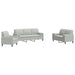 Set de canapele cu perne, 3 piese, gri deschis, catifea - WALTI WALTI