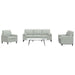 Set de canapele cu perne, 3 piese, gri deschis, catifea - WALTI WALTI