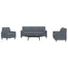 Set de canapele cu perne/rulouri, 3 piese, gri închis, catifea - WALTI WALTI