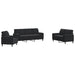 Set de canapele cu perne/rulouri, 3 piese, negru, catifea - WALTI WALTI