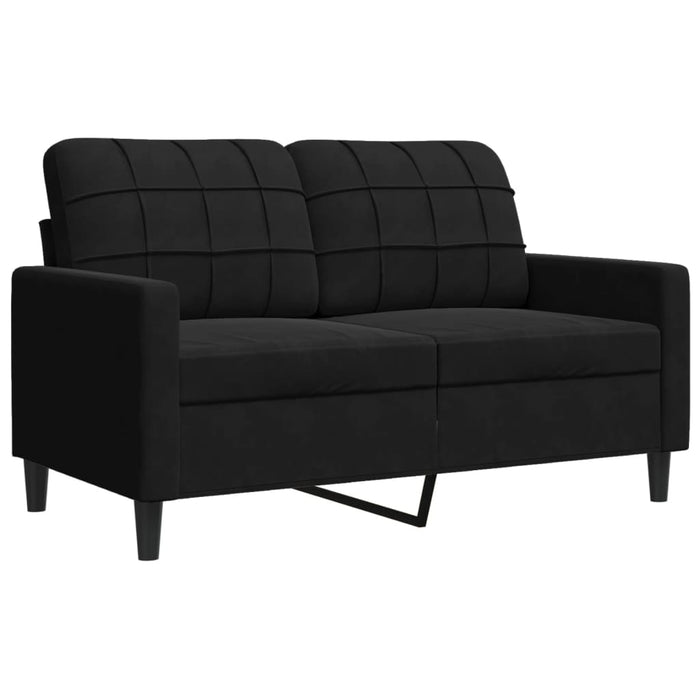 Set de canapele cu perne/rulouri, 3 piese, negru, catifea - WALTI WALTI