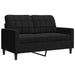 Set de canapele cu perne/rulouri, 3 piese, negru, catifea - WALTI WALTI