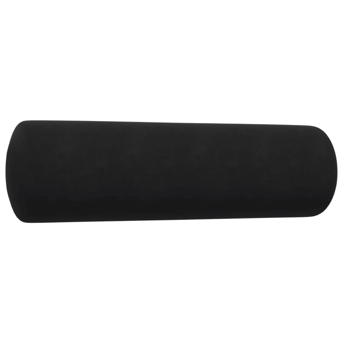 Set de canapele cu perne/rulouri, 3 piese, negru, catifea - WALTI WALTI