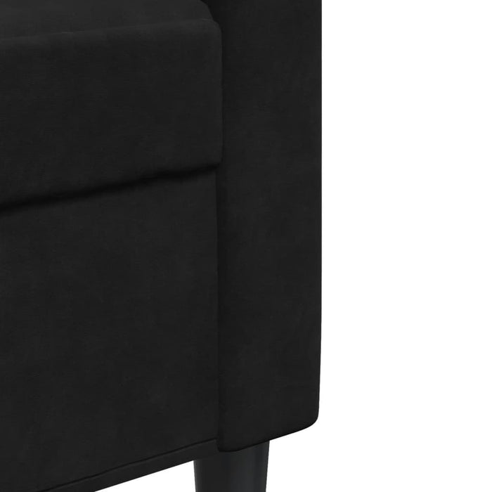 Set de canapele cu perne/rulouri, 3 piese, negru, catifea - WALTI WALTI