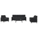 Set de canapele cu perne/rulouri, 3 piese, negru, catifea - WALTI WALTI