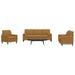 Set de canapele cu perne/rulouri, 3 piese, maro, catifea - WALTI WALTI