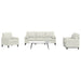 Set de canapele cu perne/rulouri, 3 piese, crem, catifea - WALTI WALTI
