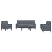 Set de canapele cu perne/rulouri, 4 piese, gri închis, catifea - WALTI WALTI