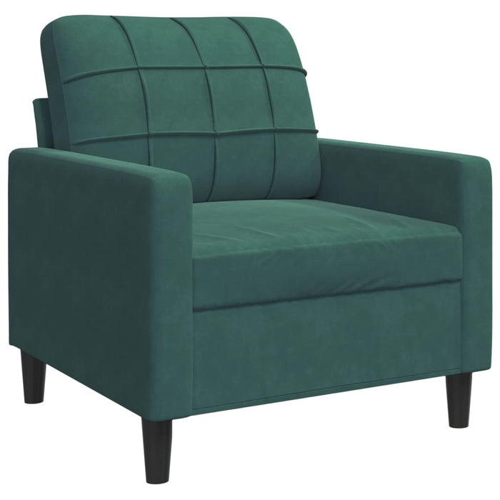Set canapele cu perne/rulouri, 4 piese, verde închis, catifea - WALTI WALTI