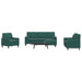 Set canapele cu perne/rulouri, 4 piese, verde închis, catifea - WALTI WALTI