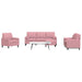 Set canapele cu perne/rulouri, 4 piese, roz, catifea - WALTI WALTI