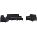Set de canapele cu perne/rulouri, 4 piese, negru, catifea - WALTI WALTI