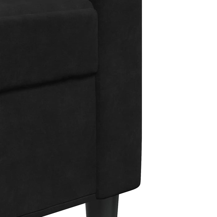 Set de canapele cu perne/rulouri, 4 piese, negru, catifea - WALTI WALTI
