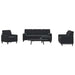 Set de canapele cu perne/rulouri, 4 piese, negru, catifea - WALTI WALTI