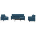 Set de canapele cu perne/rulouri, 4 piese, albastru, catifea - WALTI WALTI