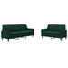 Set de canapele cu perne, 2 piese, verde închis, catifea - WALTI WALTI