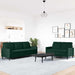 Set de canapele cu perne, 2 piese, verde închis, catifea - WALTI WALTI