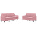 Set de canapele cu perne, 2 piese, roz, catifea - WALTI WALTI