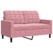 Set de canapele cu perne, 2 piese, roz, catifea - WALTI WALTI