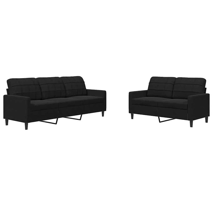 Set de canapele cu perne, 2 piese, negru, catifea - WALTI WALTI