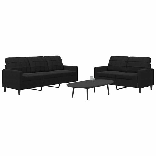 Set de canapele cu perne, 2 piese, negru, catifea - WALTI WALTI