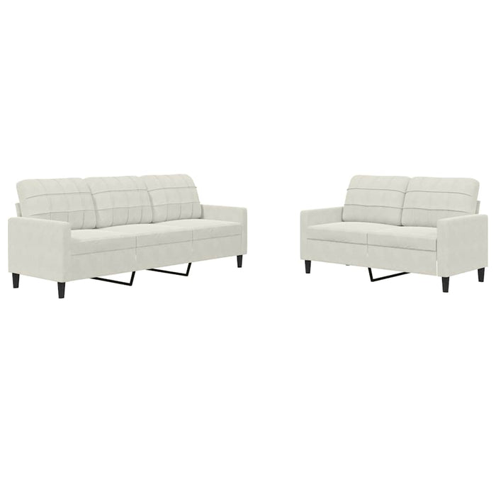 Set de canapele cu perne, 2 piese, crem, catifea - WALTI WALTI