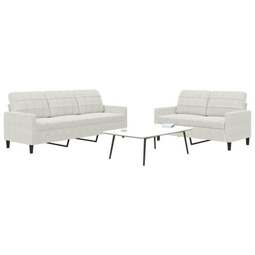 Set de canapele cu perne, 2 piese, crem, catifea - WALTI WALTI