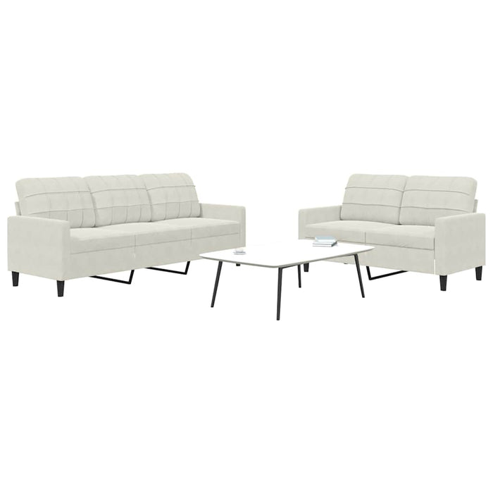Set de canapele cu perne, 2 piese, crem, catifea - WALTI WALTI