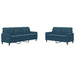 Set de canapele cu perne, 2 piese, albastru, catifea - WALTI WALTI
