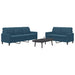 Set de canapele cu perne, 2 piese, albastru, catifea - WALTI WALTI