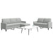 Set de canapele cu perne, 3 piese, gri deschis, catifea - WALTI WALTI