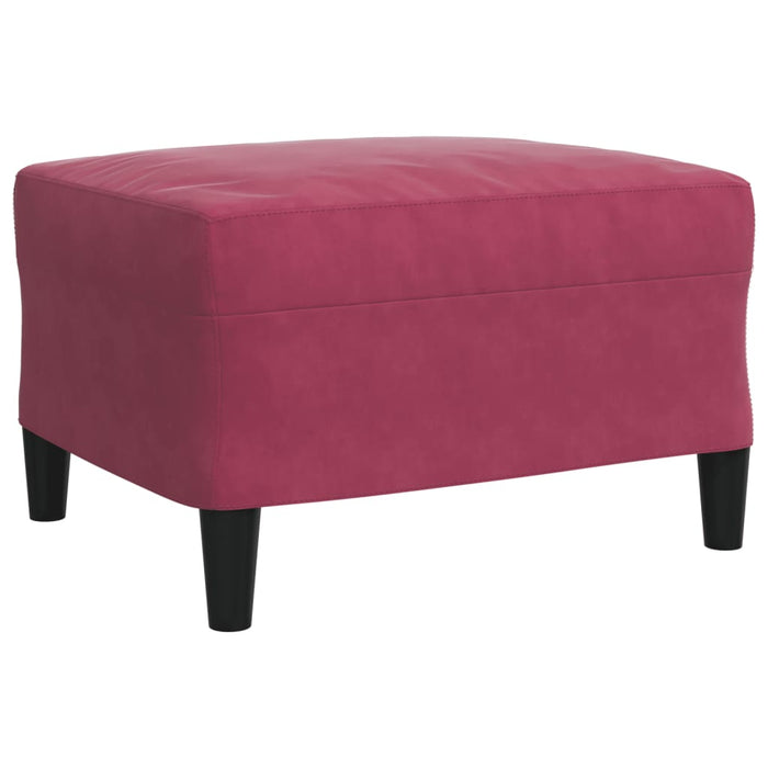 Set canapea cu perne, 3 piese, roșu vin, catifea - WALTI WALTI