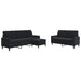Set de canapele cu perne, 3 piese, negru, catifea - WALTI WALTI