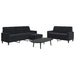 Set de canapele cu perne, 3 piese, negru, catifea - WALTI WALTI