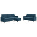 Set de canapele cu perne, 3 piese, albastru, catifea - WALTI WALTI