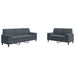 Set de canapele cu perne/rulouri, 2 piese, gri închis, catifea - WALTI WALTI