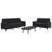 Set de canapele cu perne/rulouri, 2 piese, negru, catifea - WALTI WALTI