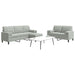 Set de canapele cu perne, 3 piese, gri deschis, catifea - WALTI WALTI