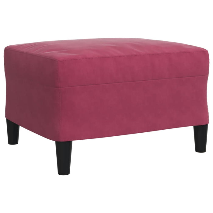 Set canapea cu perne/rulouri, 3 piese, roșu vin, catifea - WALTI WALTI